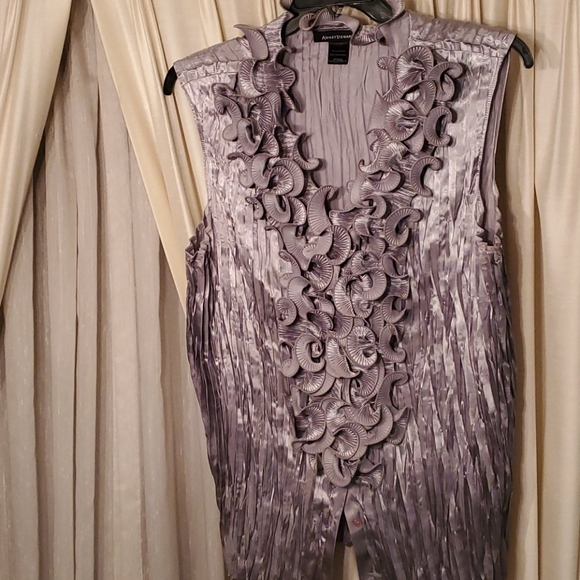 Ashley Stewart Tops - Ashley Stewart sz 22 silver ruffled collar blouse